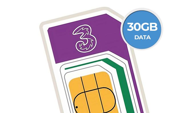 30GB Three SIM Plan just £7 a month - Black Friday